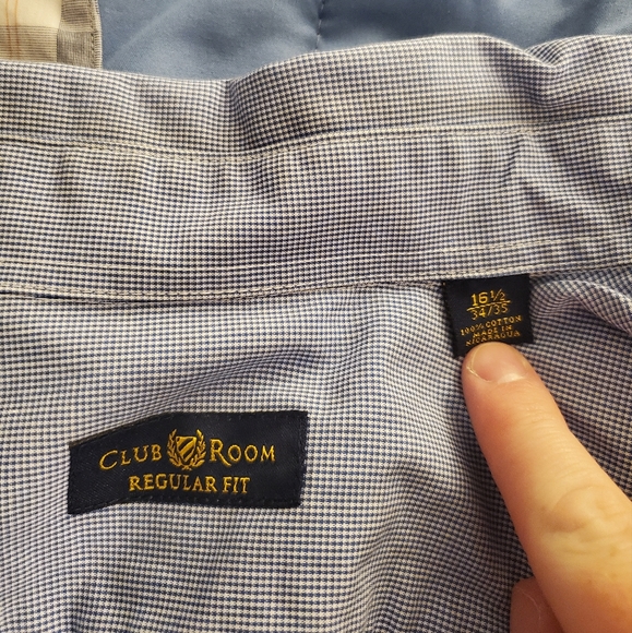 Club Room Men's Blue Button-down Shirt 16 1/2 × 34/35 - Picture 3 of 4